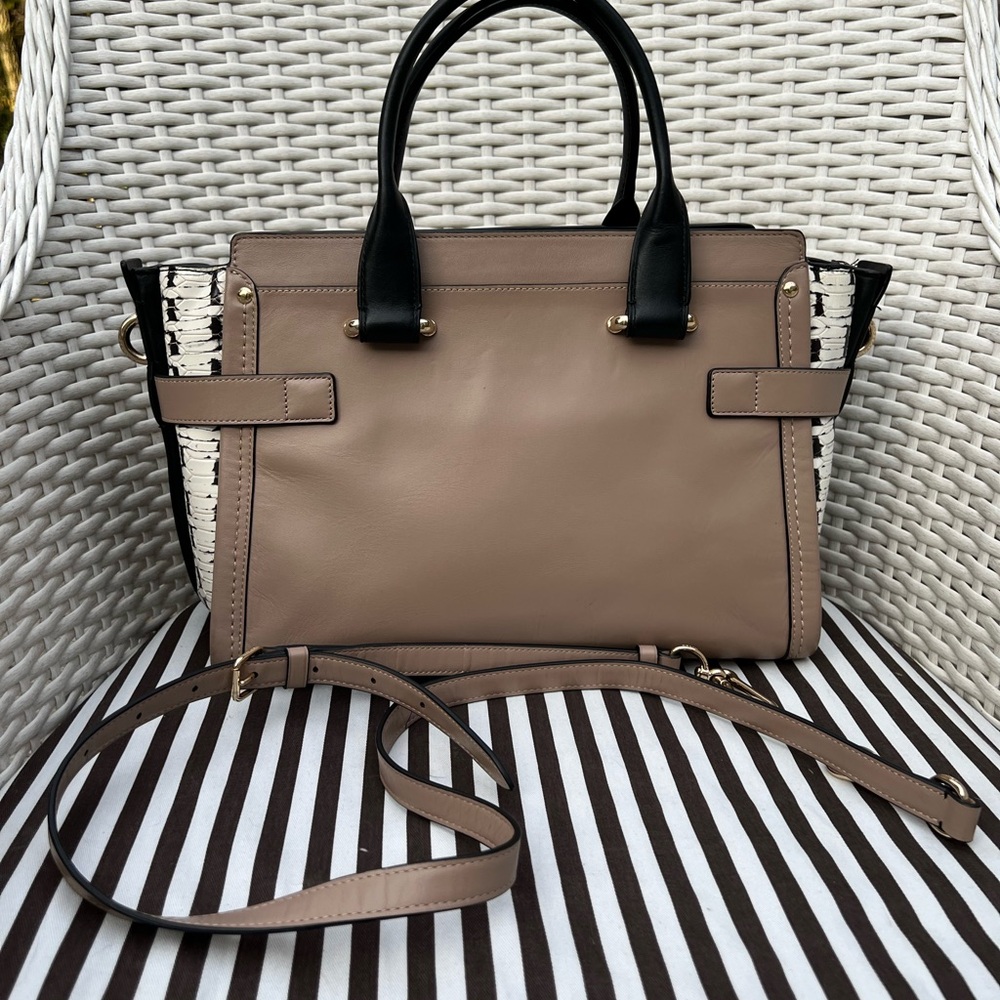 Coach Colorblock EXOTIC SWAGGER Satchel Python STONE Black White 36496 - Picture 6 of 16